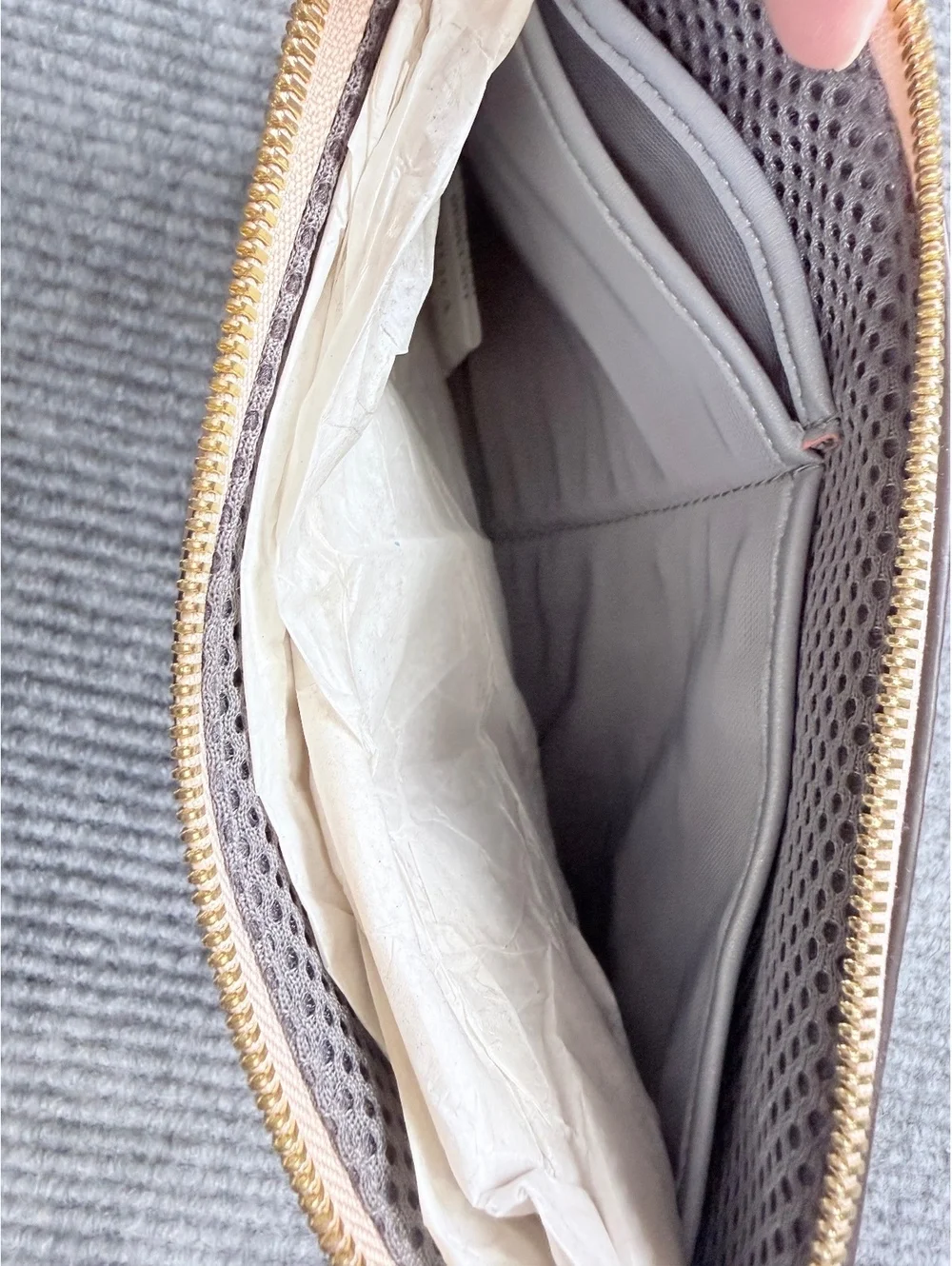 Haloguard Wristlet Clutch Purse Blush Pink Gold Tone Hardware 10x7